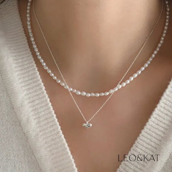 Heart Pendant Necklace in gold and Silver. 925 Sterling Silver. #1118 - Picture 4 of 6